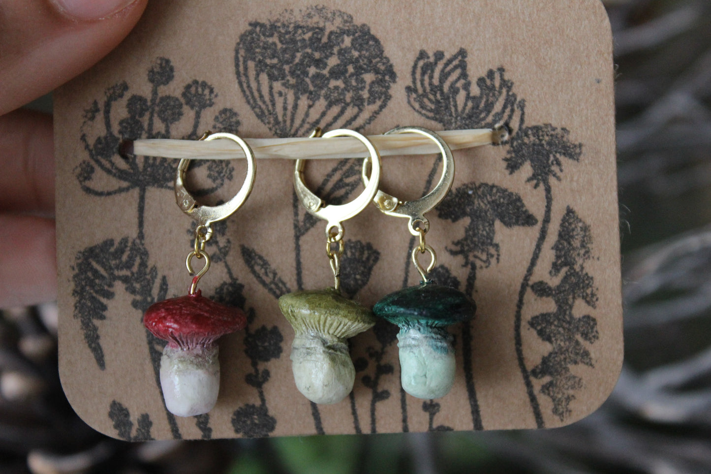 Clay Mushroom Stitchmarker Set