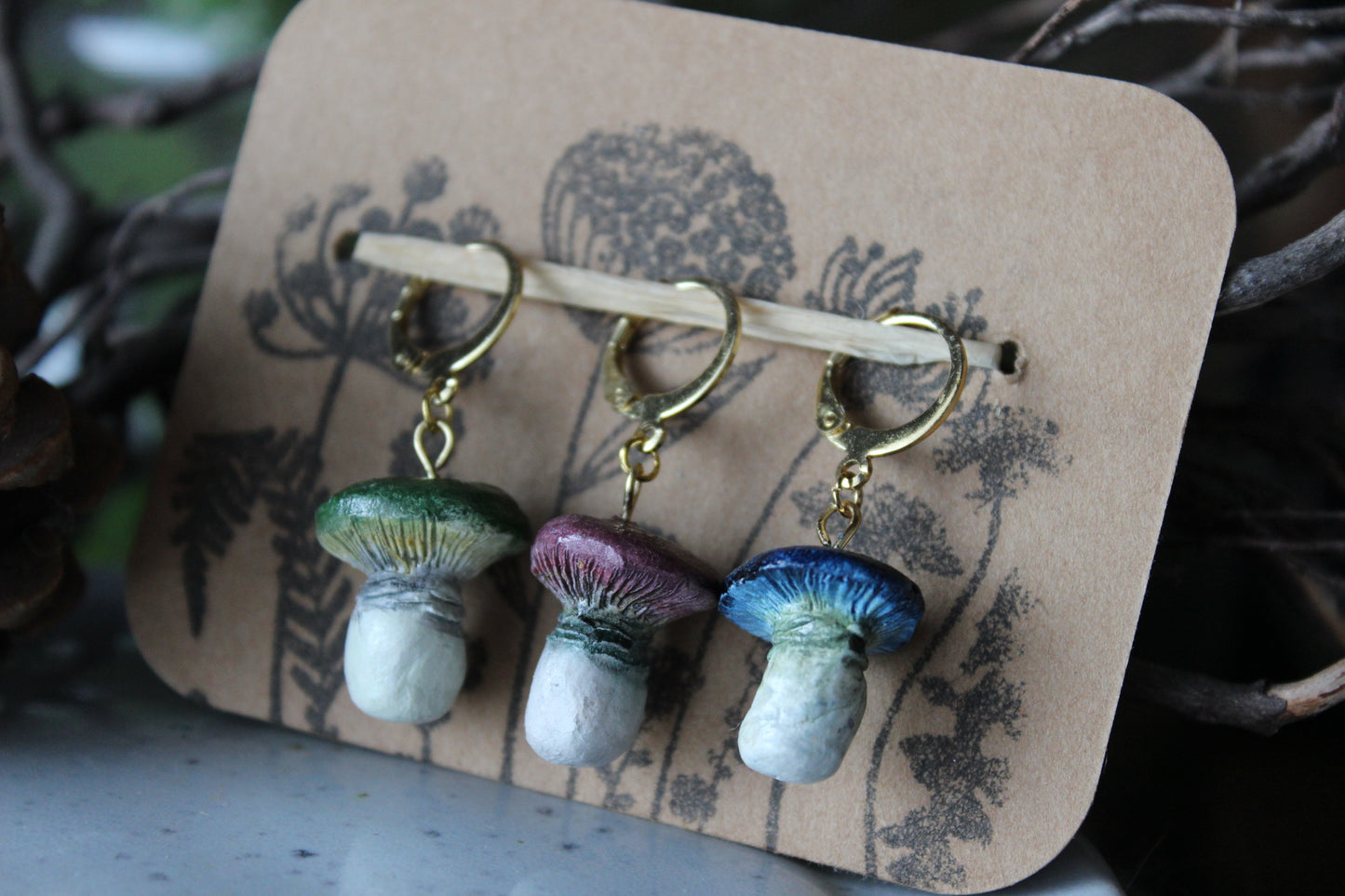 Clay Mushroom Stitchmarker Set