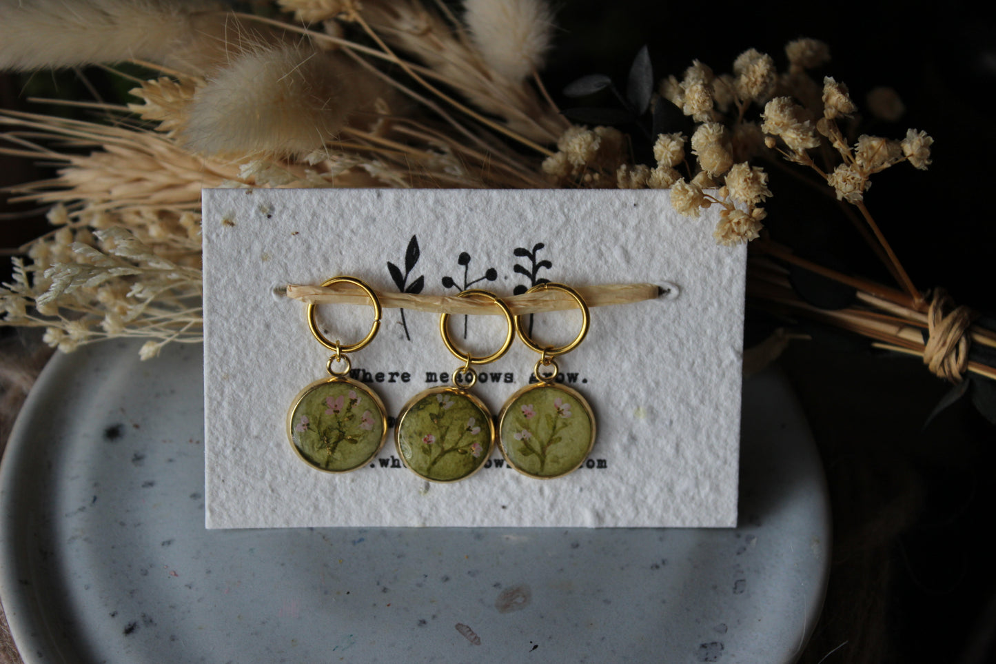 Pink Blossoms Stitchmarker Set