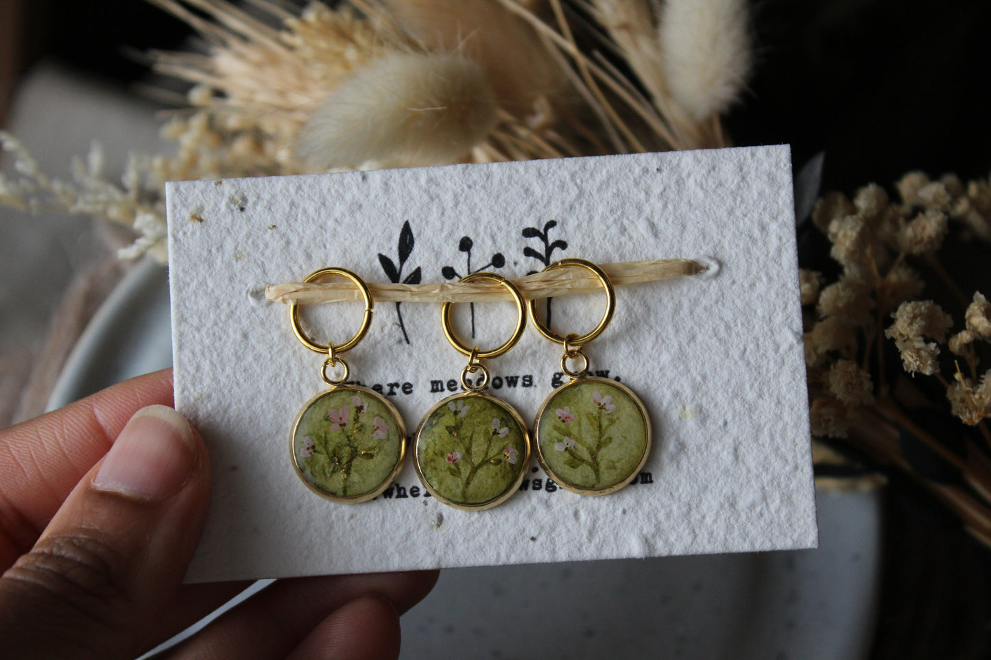 Pink Blossoms Stitchmarker Set