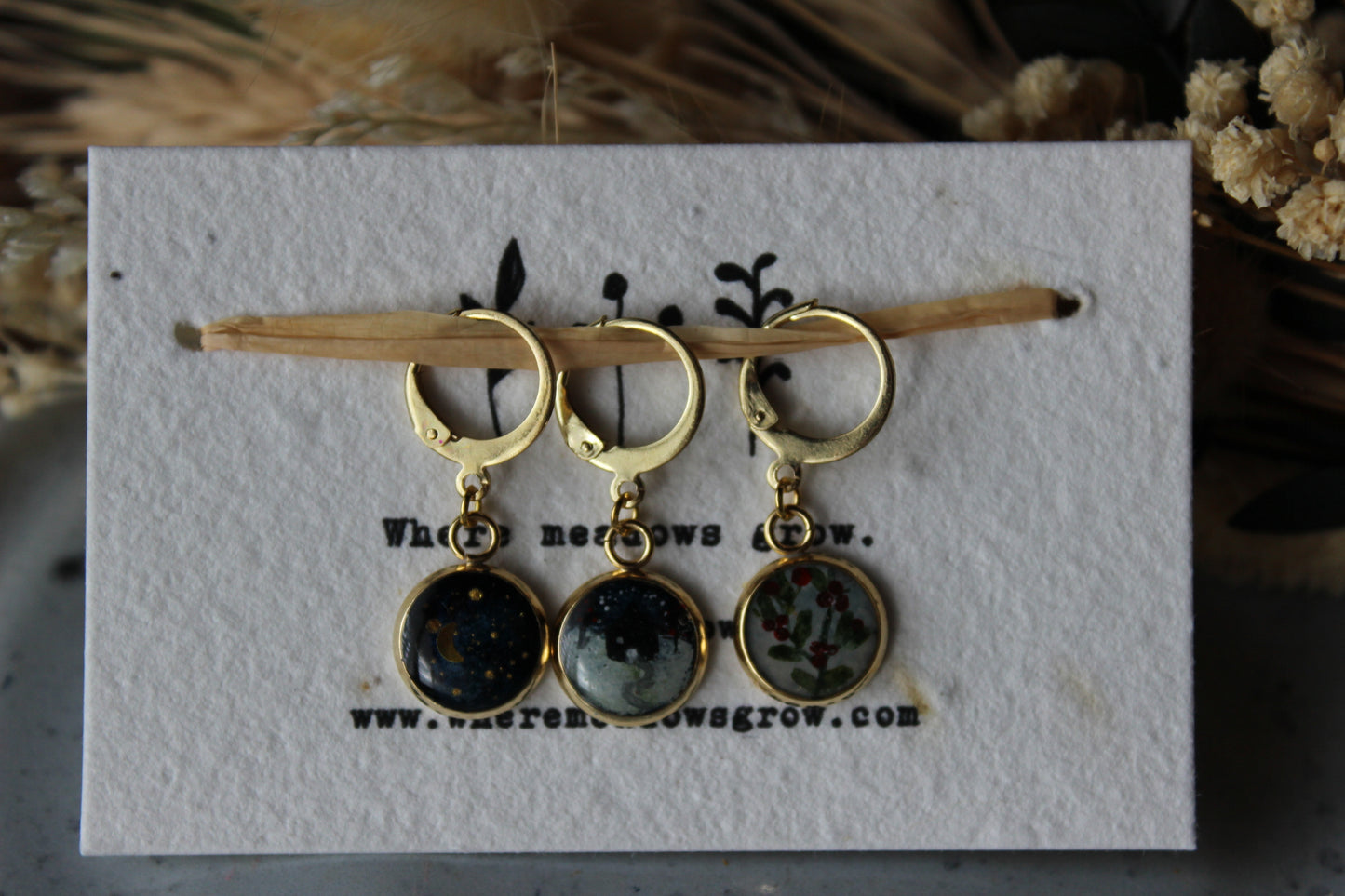 Snowy Cottage Stitchmarker Set