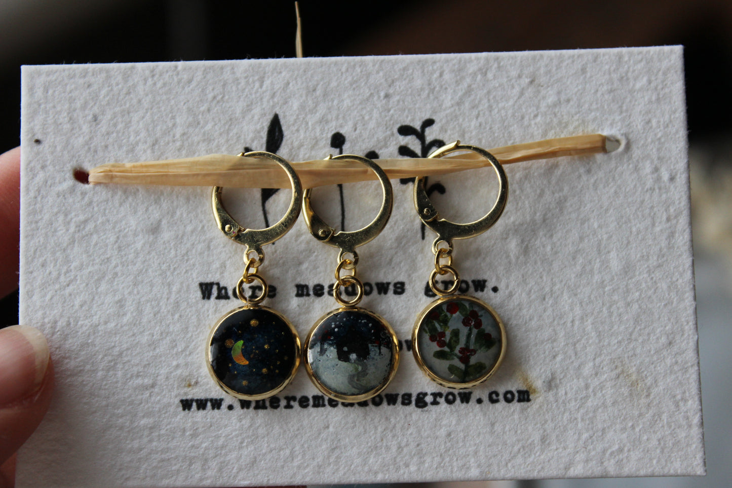 Snowy Cottage Stitchmarker Set