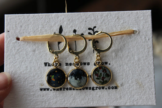 Snowy Cottage Stitchmarker Set