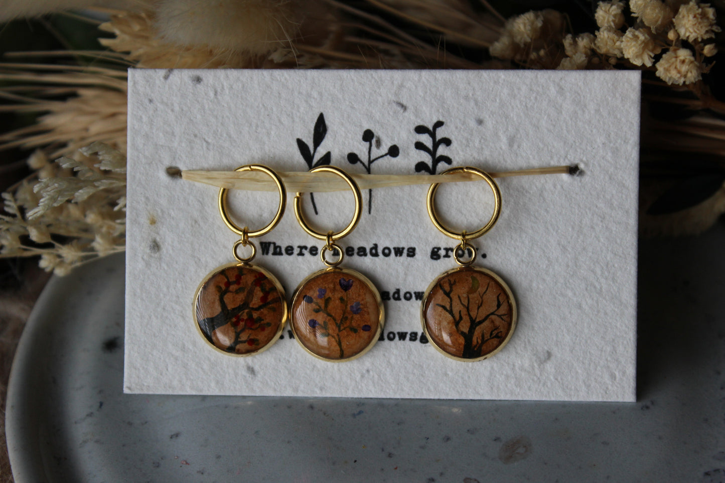 Blossoms and Trees Stitchmarker Set