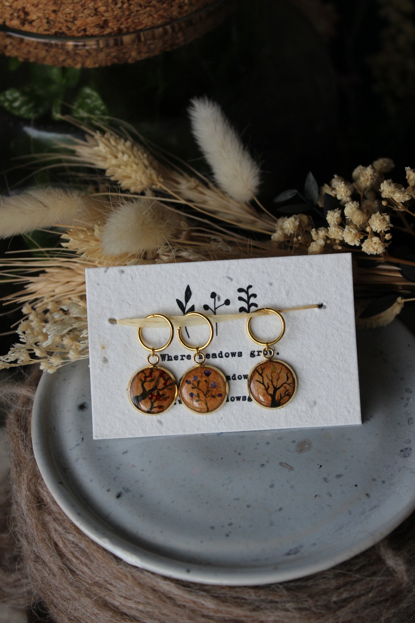 Blossoms and Trees Stitchmarker Set