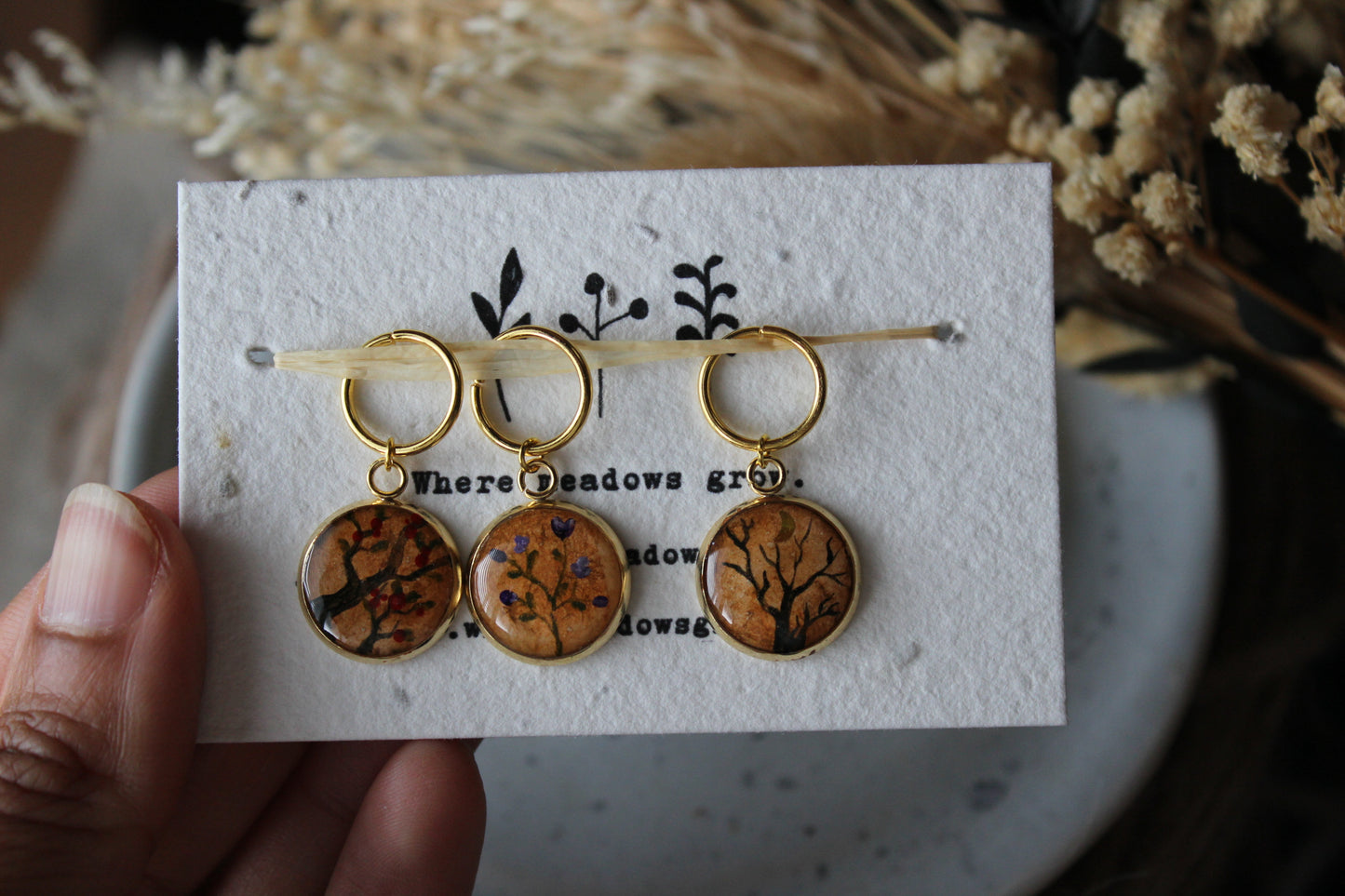 Blossoms and Trees Stitchmarker Set