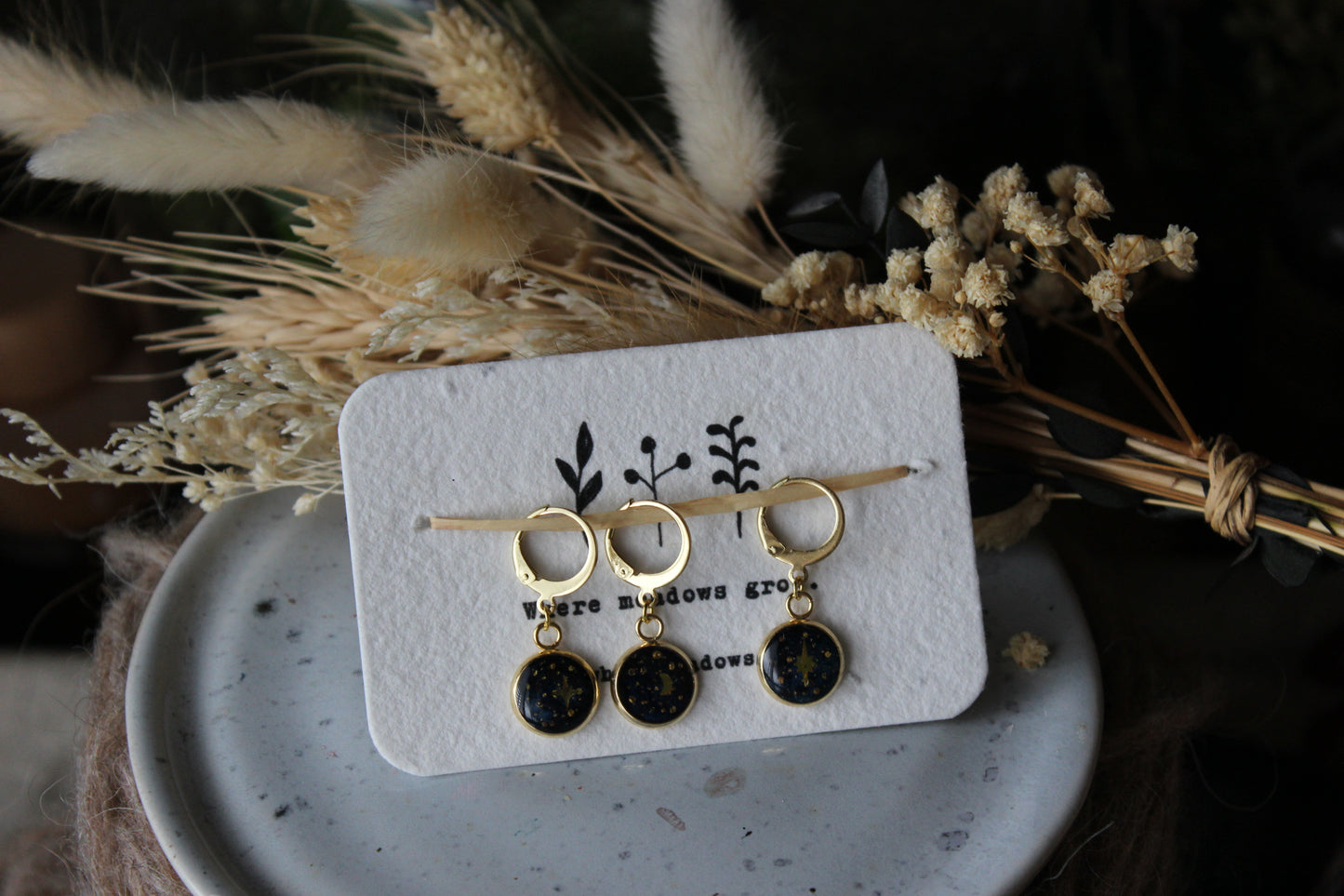 Moon and Stars Stitchmarker Set