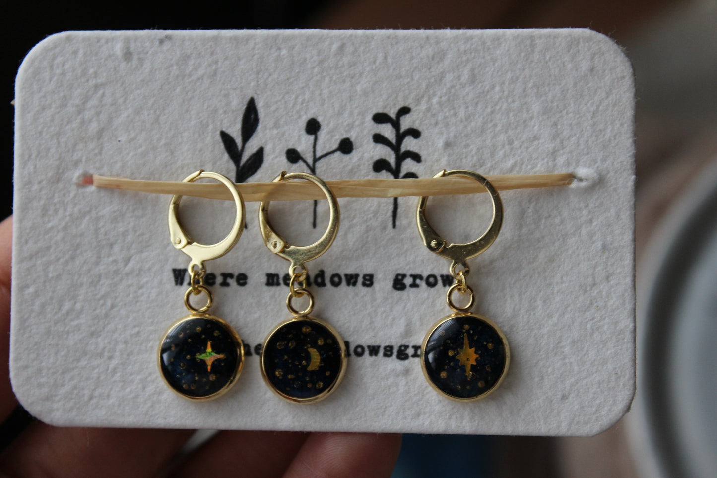Moon and Stars Stitchmarker Set
