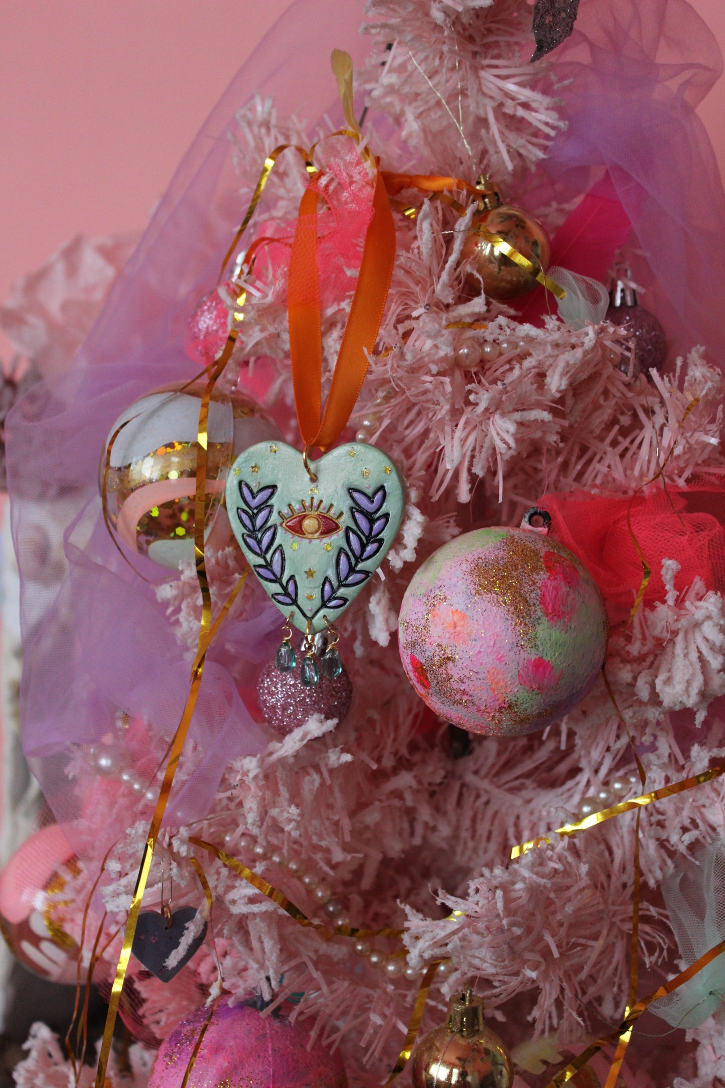 Clay Seeing Heart Ornament