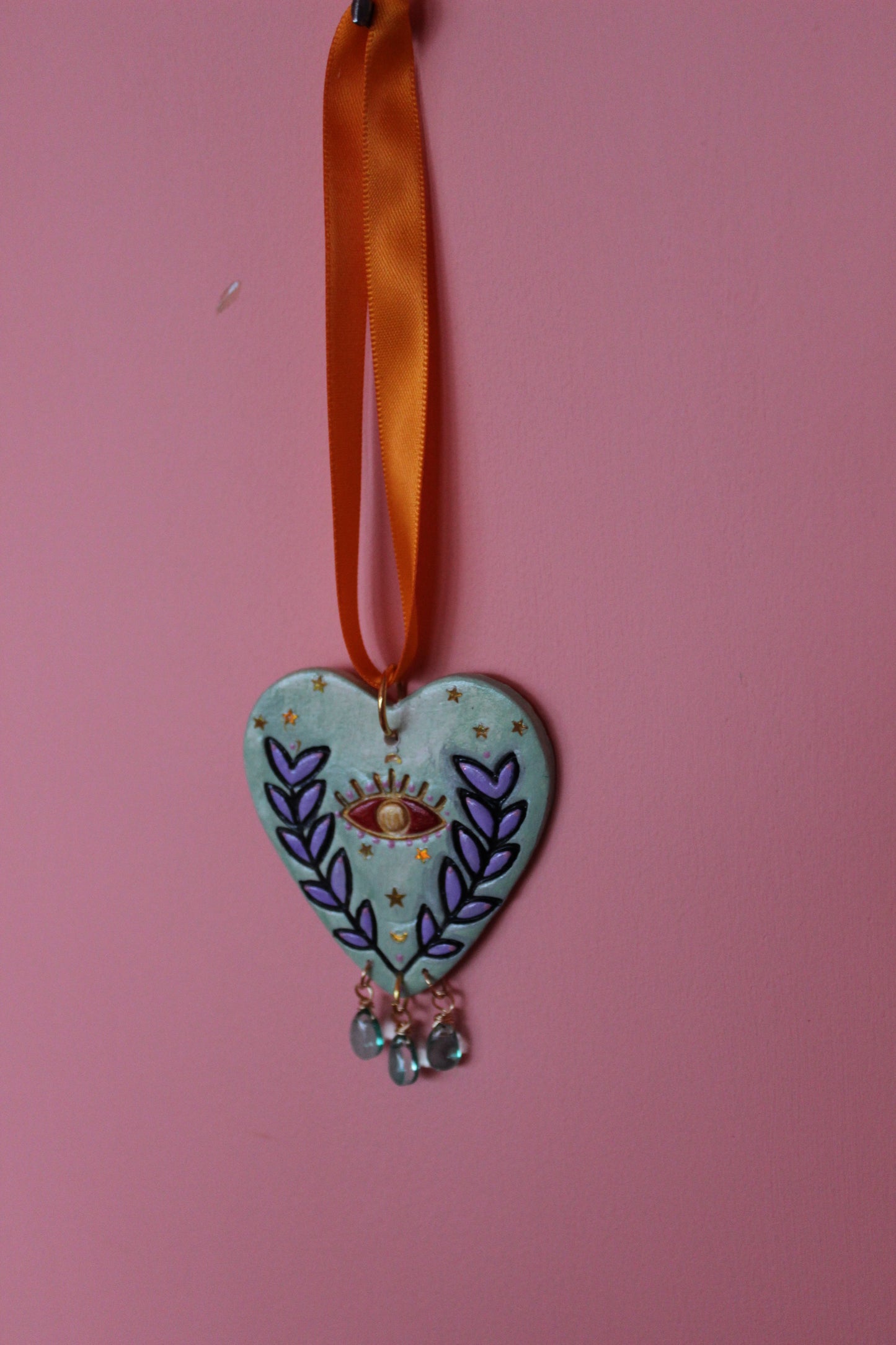 Clay Seeing Heart Ornament