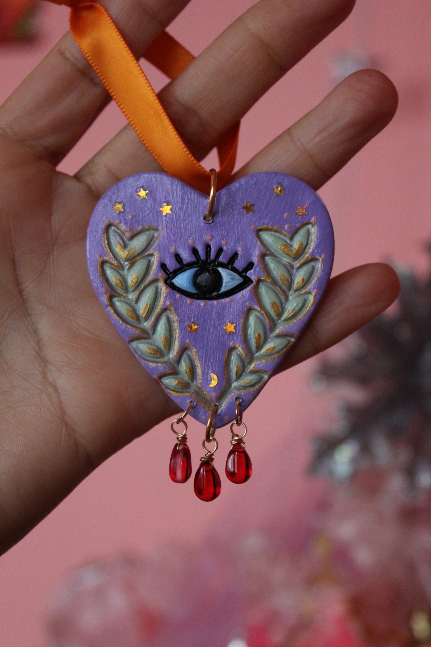 Clay Seeing Heart Ornament