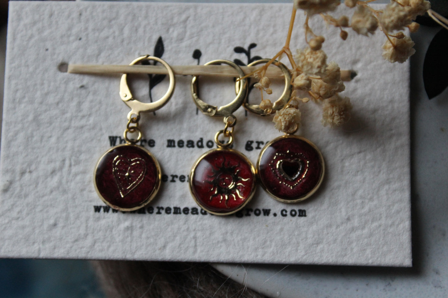 Burning Hearts Stitchmarker Set