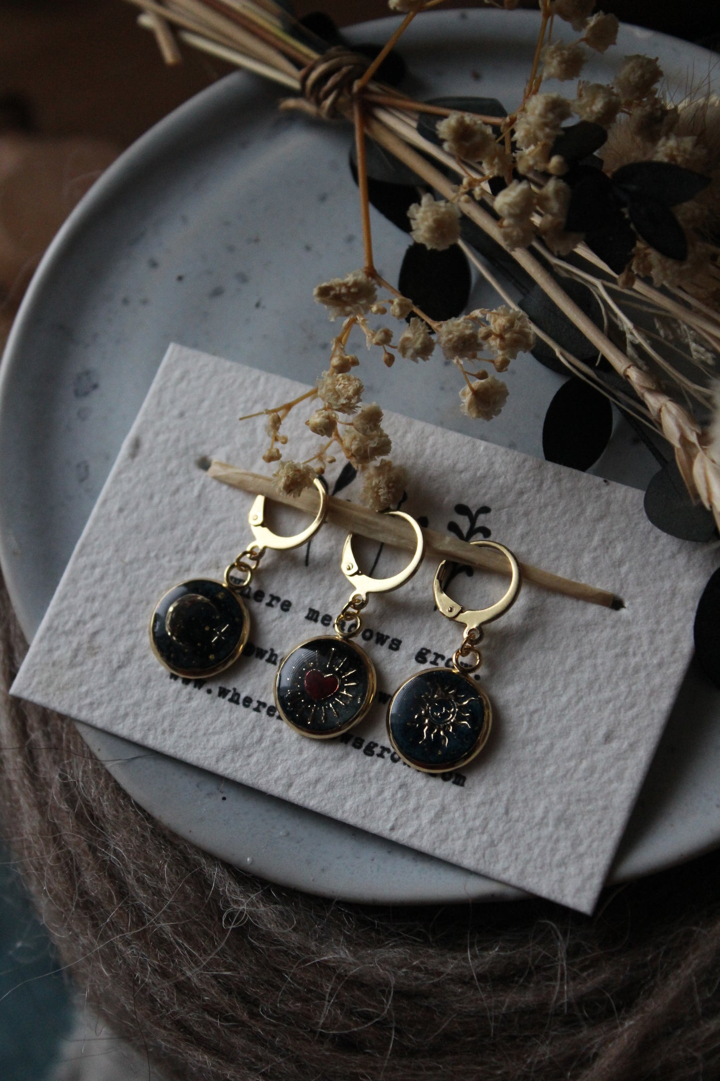 Moon Star and Sacred Heart Stitchmarker Set