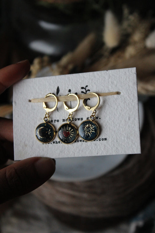 Moon Star and Sacred Heart Stitchmarker Set