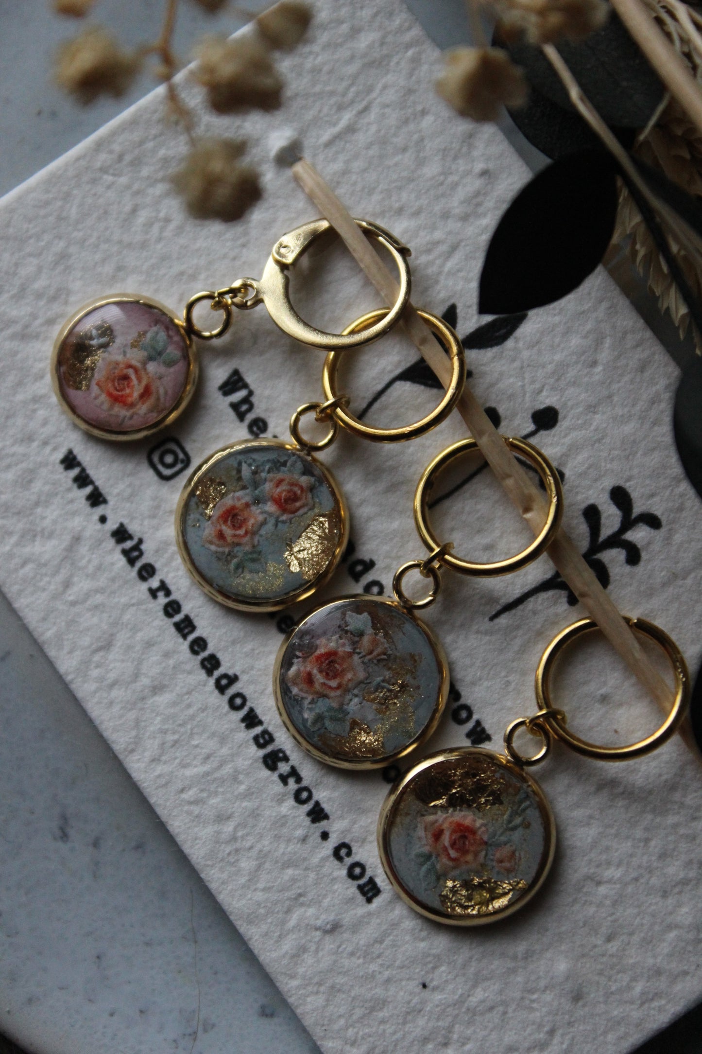 Kitsch Roses Stitchmarker Set