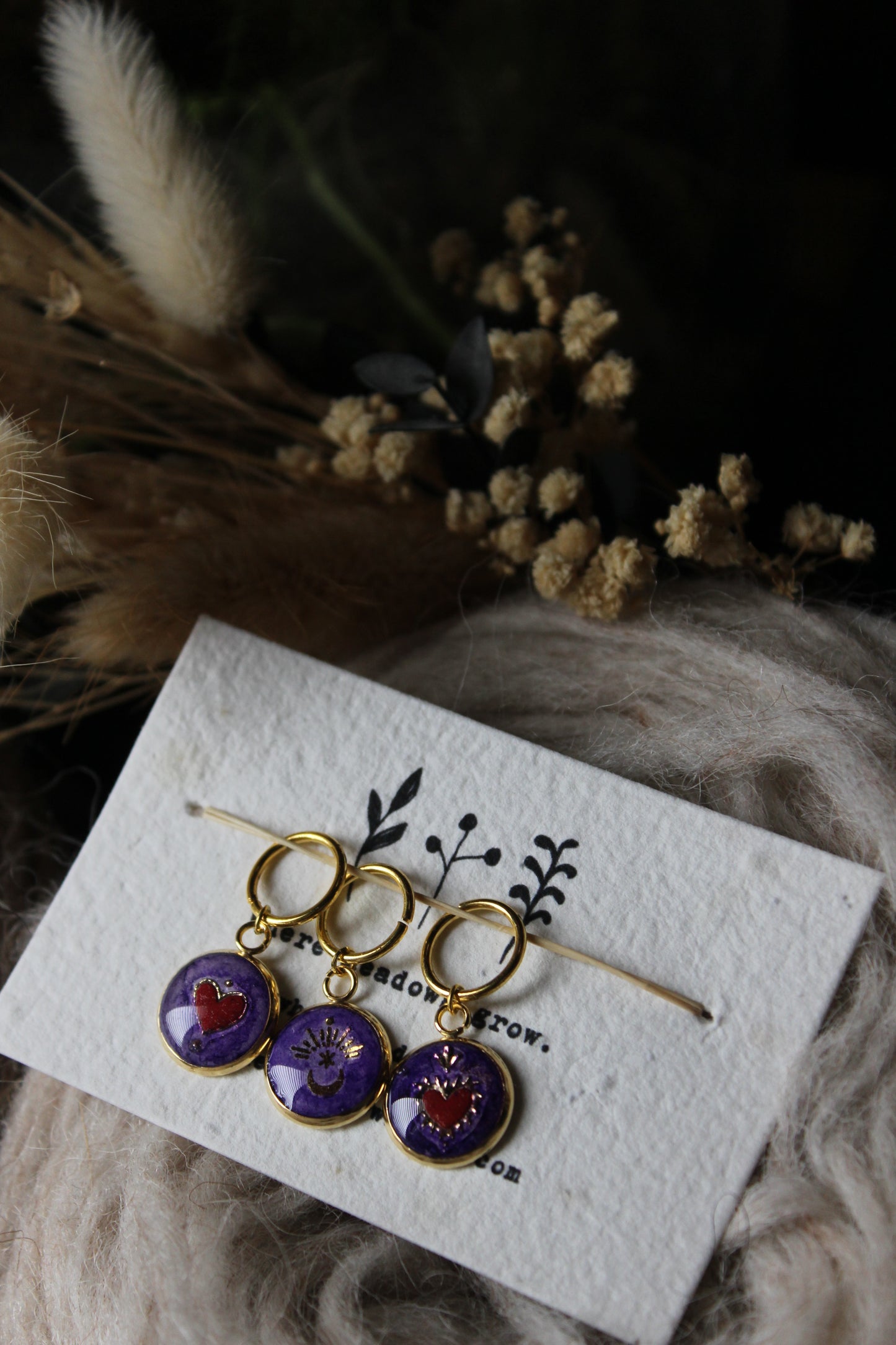 Burning Heart Stitchmarker Set