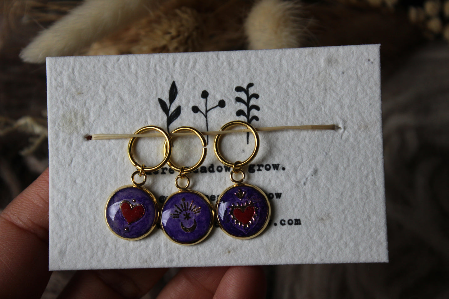 Burning Heart Stitchmarker Set