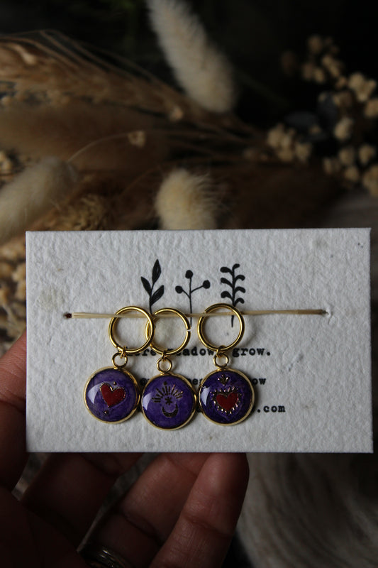 Burning Heart Stitchmarker Set