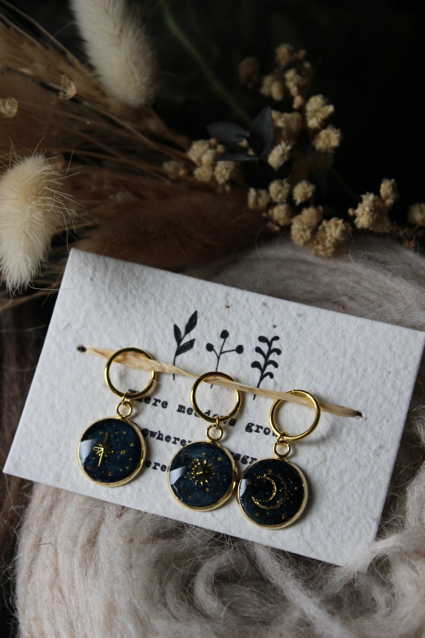 Sun Star and Moon Stitchmarker Set