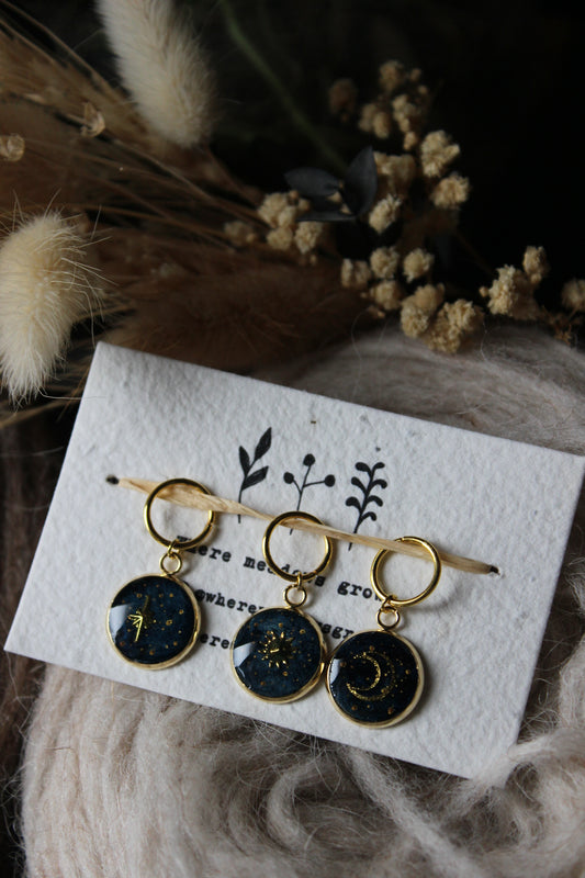 Sun Star and Moon Stitchmarker Set