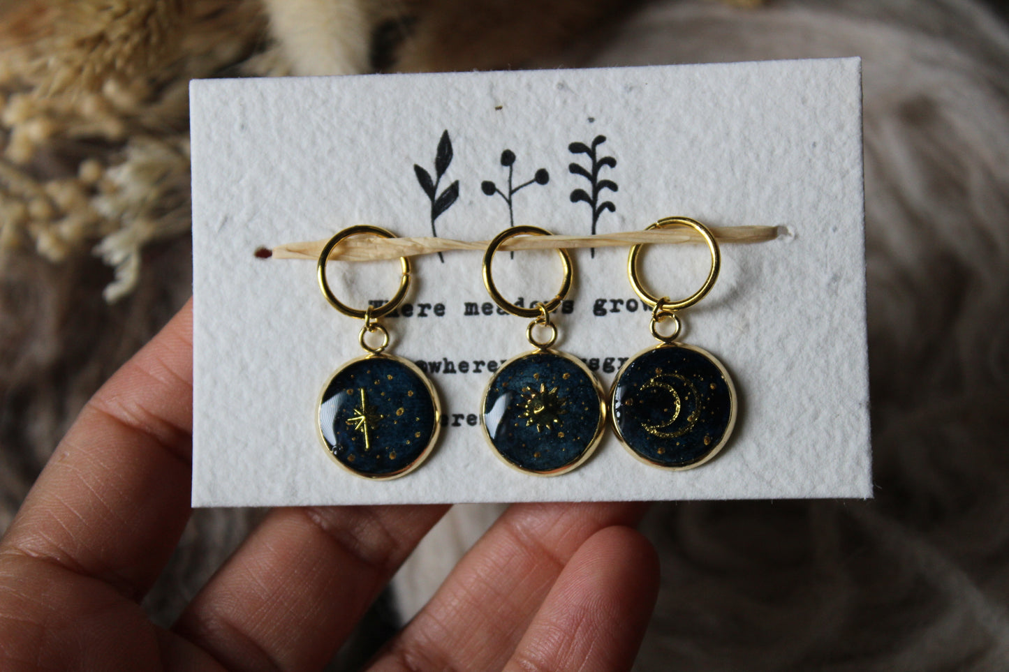 Sun Star and Moon Stitchmarker Set
