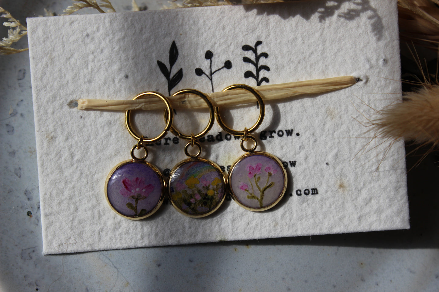 Pink Blossom Rainbow Stichmarker Set