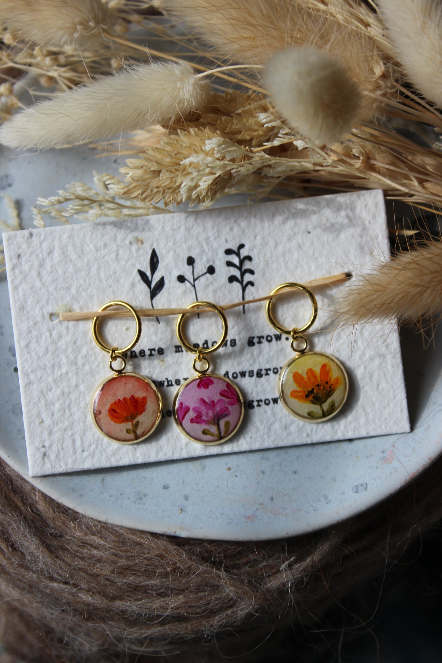 Saturated Flowers Stitchmarker Set