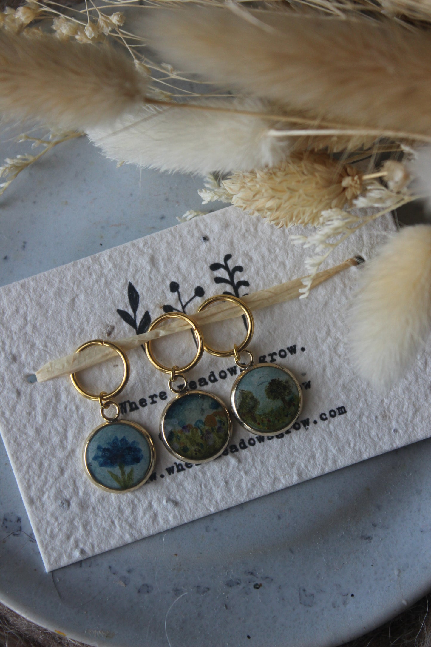 Blue Blossom Meadow Stitchmarker Set