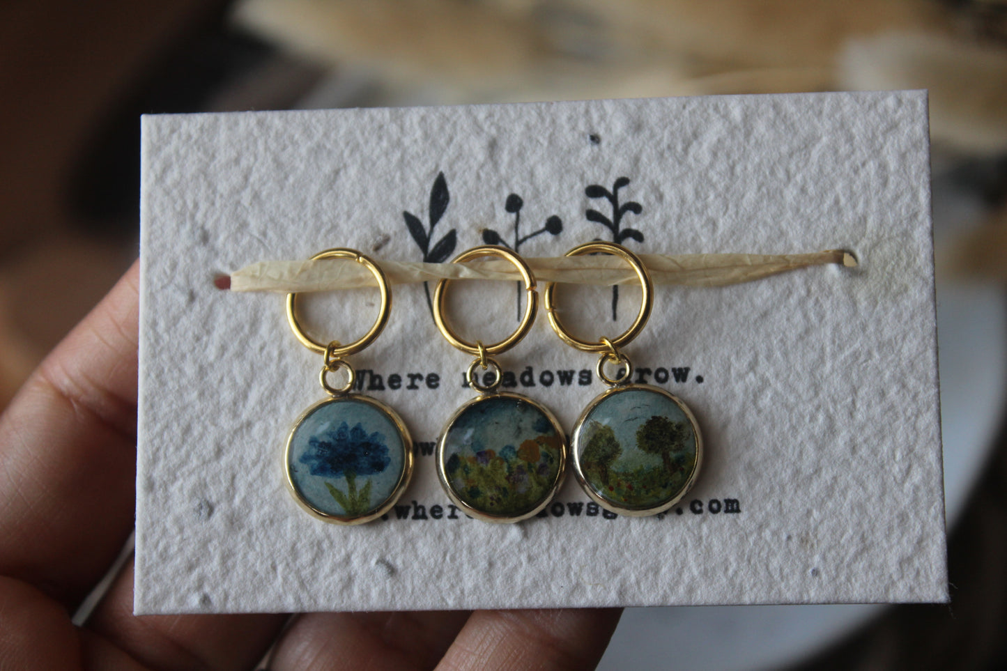 Blue Blossom Meadow Stitchmarker Set