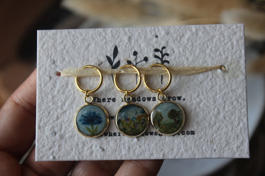 Blue Blossom Meadow Stitchmarker Set