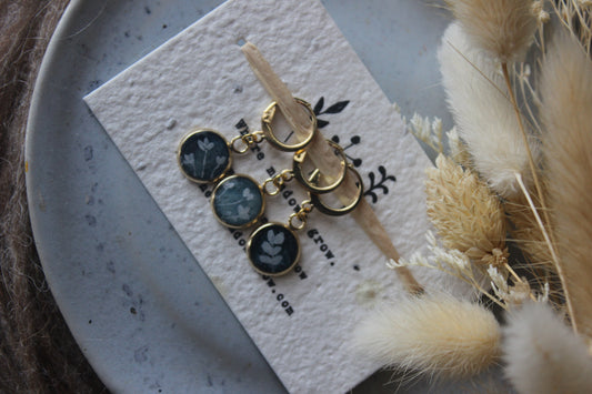 White Petals on Blue Stitchmarker Set