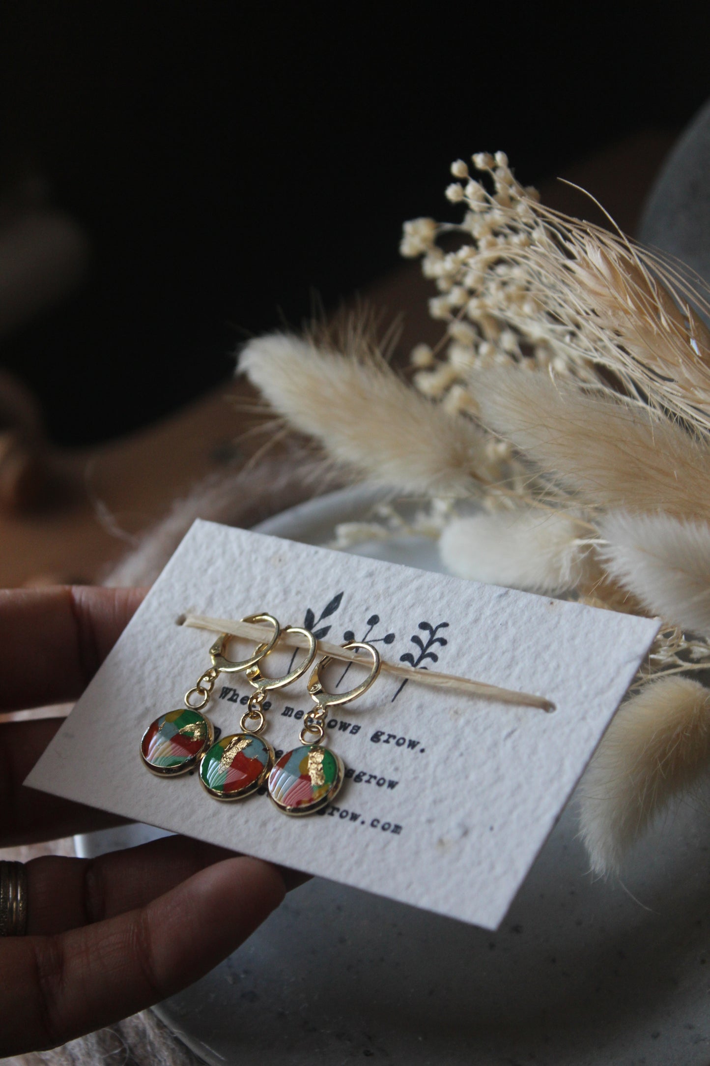 Colourful Clown Gold Leaf Stitchmarker Set