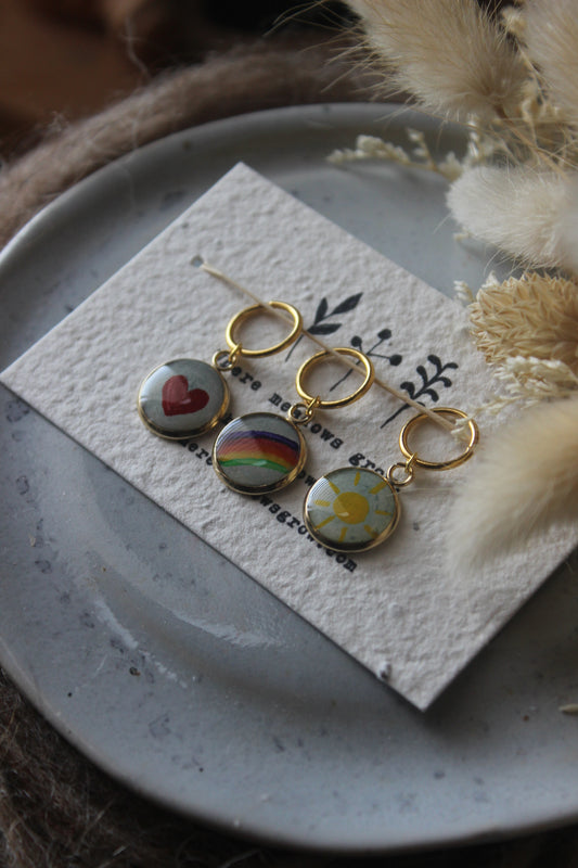 Heart Rainbow and Sun Stitchmarker Set