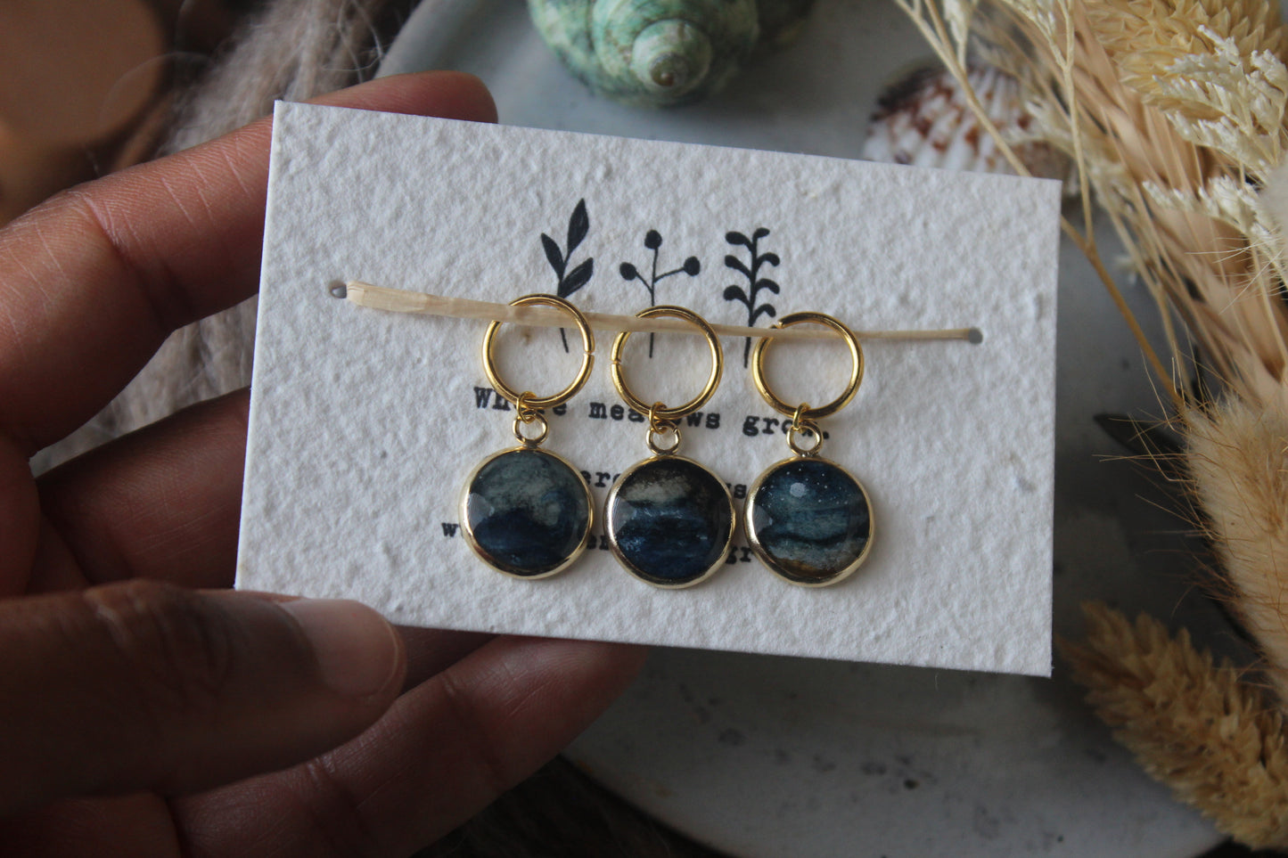 Ocean Cave at night Stitchmarker Set