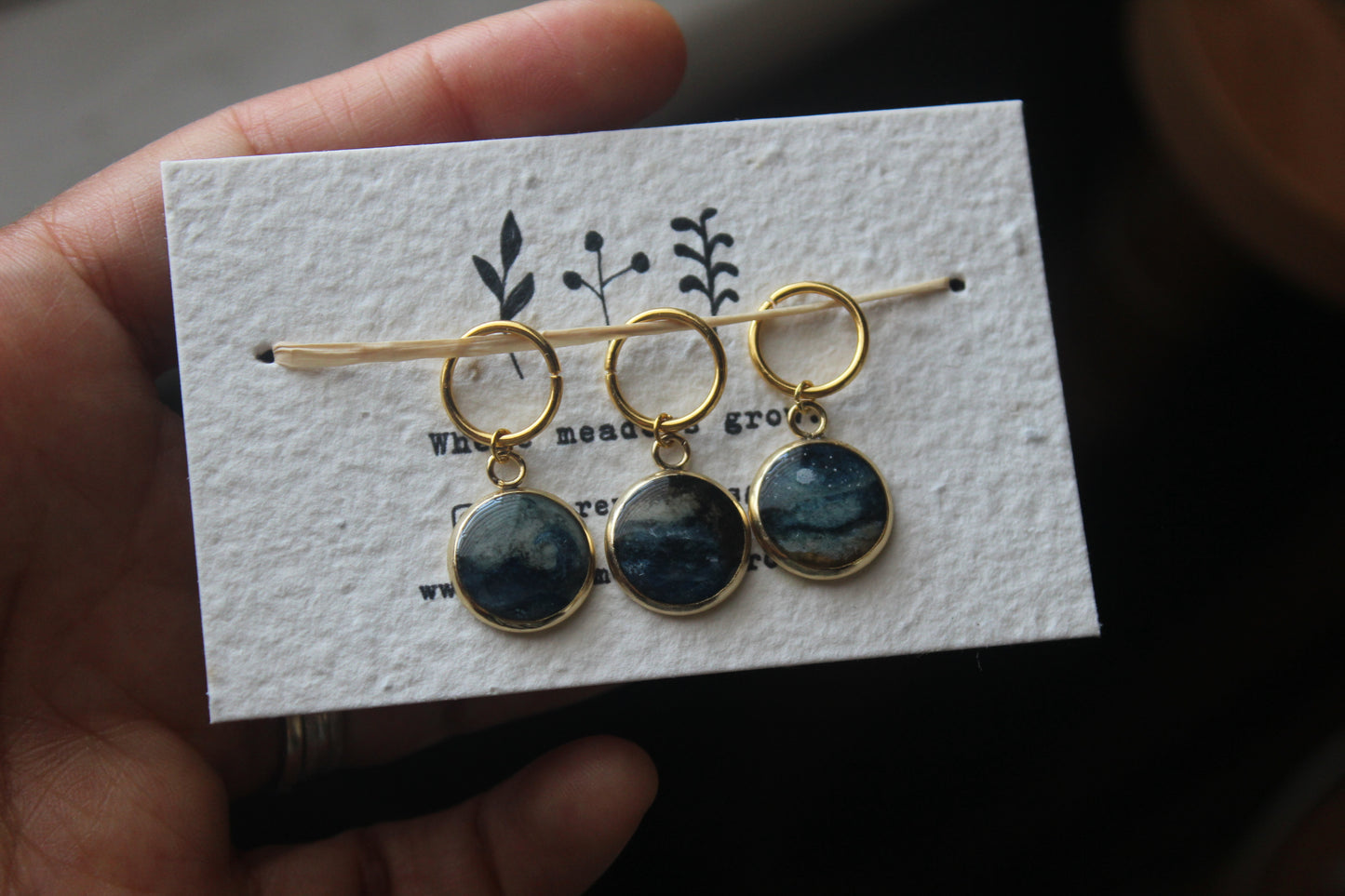 Ocean Cave at night Stitchmarker Set
