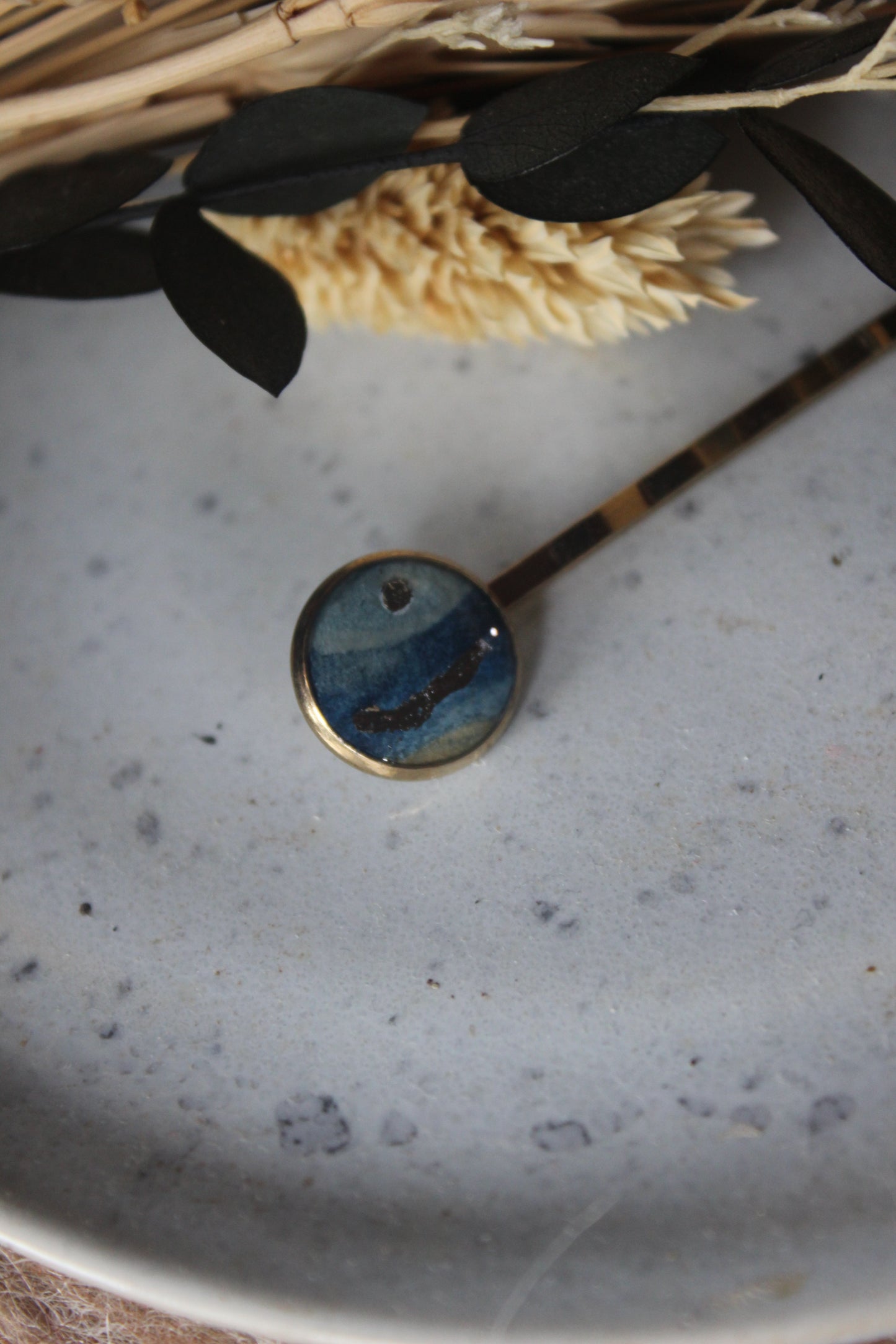 Silvery Moon at Sea Hairpin