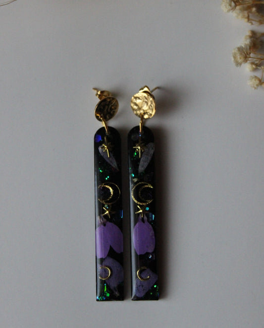 Celestial Drop Earrings- Purple Moon (Celestial Collection)