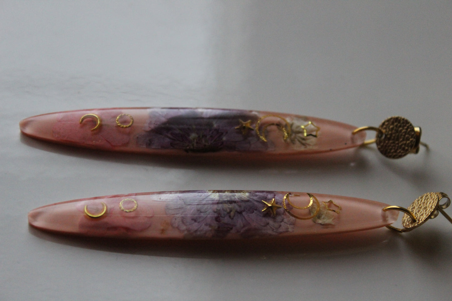 Celestial Dagger Earrings- Pink Petal (Celestial Collection)