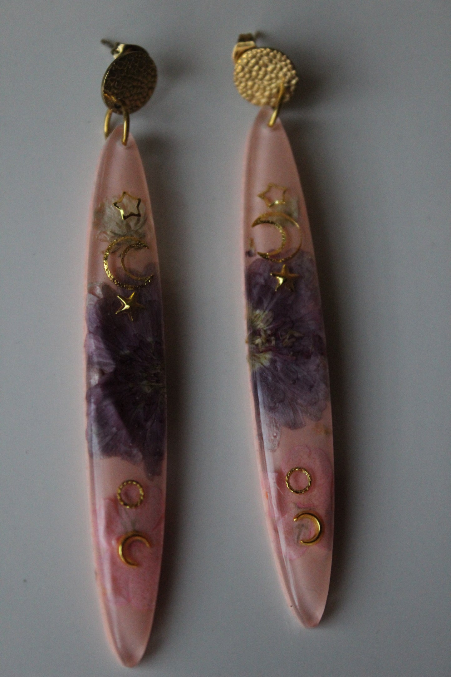 Celestial Dagger Earrings- Pink Petal (Celestial Collection)