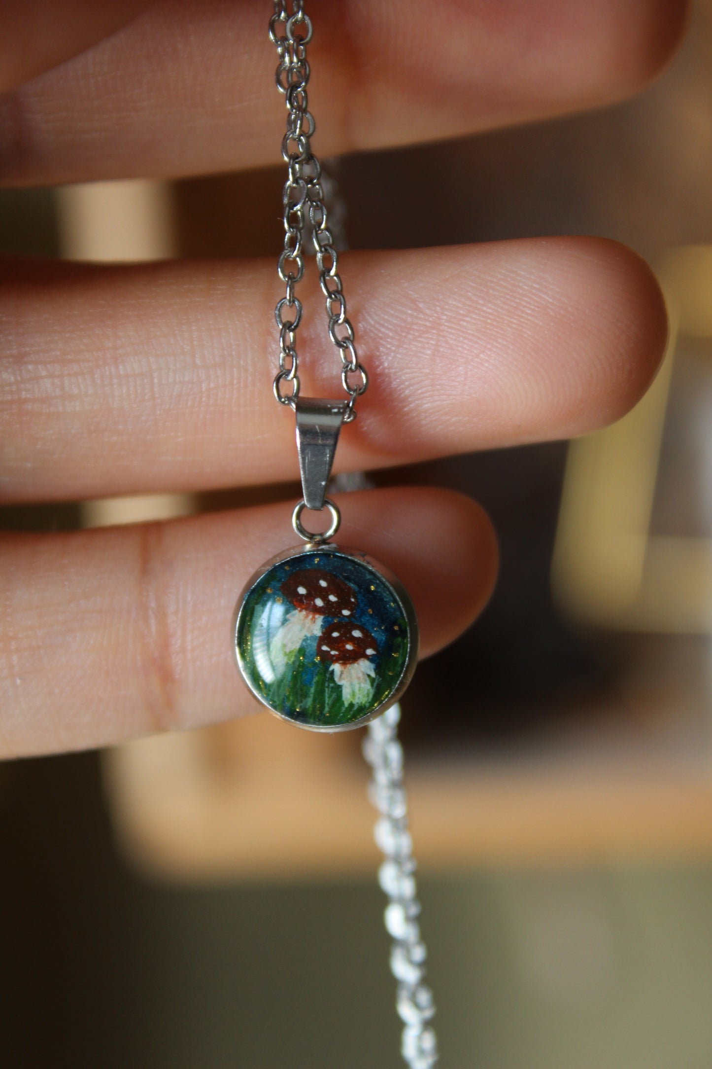 Double Toadstool Necklace